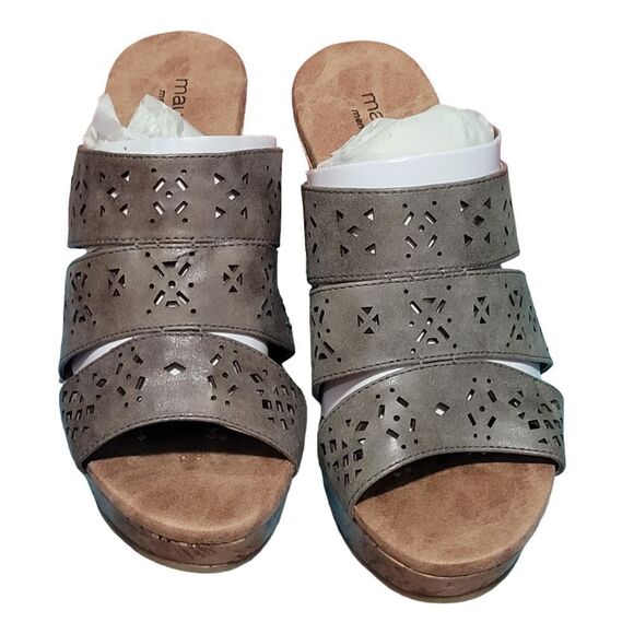 Maurice Bria wedge slip on die-cut strappy sandal - Picture 2 of 4